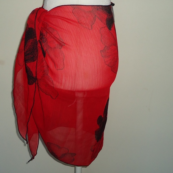 Ja Palapa Mini Sarong Short Gradient Ombre Chiffon Sheer Cover Up Wrap One size - Picture 4 of 7